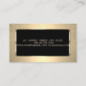 Elegant modern, zwart Lijst, Confetti, Makeup Brus Visitekaartje (Achterkant)