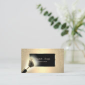 Elegant modern, zwart Lijst, Confetti, Makeup Brus Visitekaartje (Staand voorkant)