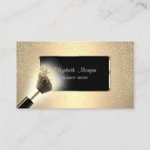 Elegant modern, zwart Lijst, Confetti, Makeup Brus Visitekaartje
