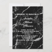 Elegant modern zwart marmer foto Afstuderen Kaart (Achterkant)