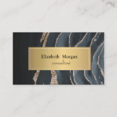 Elegant modern zwart marmer Gold Visitekaartje (Voorkant)