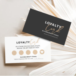Elegant modern zwart met gele typografie klantenkaartje