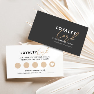 Elegant modern zwart met gele typografie klantenkaartje