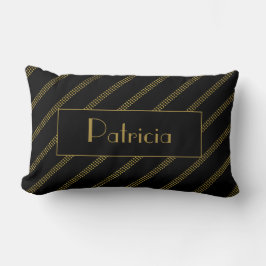 Elegant modern zwart met gestippelde gouden lijnen kussen