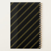 Elegant modern zwart met gestippelde gouden lijnen planner (Achterkant)