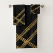 Elegant modern zwart met gouden handdoekset bad handdoek (Insitu)