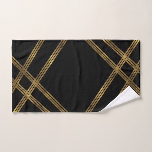 Elegant modern zwart met gouden handdoekset bad handdoek (Handdoek)
