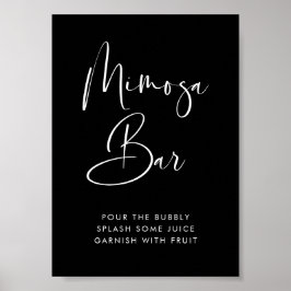 Elegant & Modern Zwart Mimosa bar teken Poster