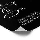 Elegant & Modern Zwart Mimosa bar teken Poster (Hoek)