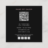 Elegant Modern Zwart Roze Bobby Pins Haar Vierkante Visitekaartje (Achterkant)