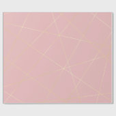 Elegant modern zwart roze goud geometrisch patroon cadeaupapier (Vlak)