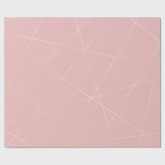 Elegant modern zwart roze goud geometrisch patroon cadeaupapier (Vlak)