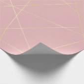 Elegant modern zwart roze goud geometrisch patroon cadeaupapier (Hoek)