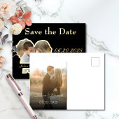 Elegant Modern Zwart Save the Date Wedding Folie Uitnodiging Briefkaart