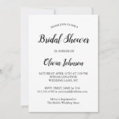 Elegant, modern zwart script wit Vrijgezellenfeest Kaart (Voorkant)