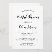 Elegant, modern zwart script wit Vrijgezellenfeest Kaart (Voorkant / Achterkant)