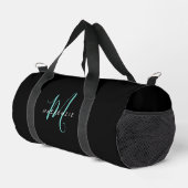 Elegant Modern Zwart Teal Script Monogram Plunjezak (Rechterhoek)