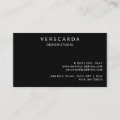 Elegant modern zwart vet professioneel bedrijf visitekaartje (Achterkant)