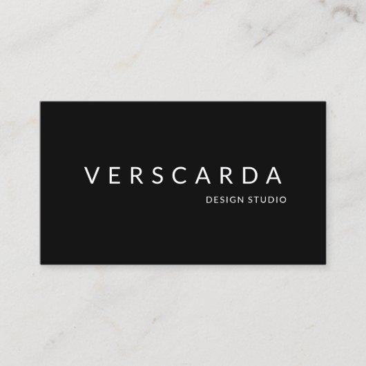 Elegant modern zwart vet professioneel bedrijf visitekaartje (Voorkant)