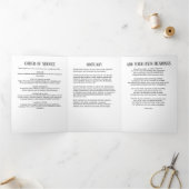 Elegant Modern Zwart & Wit 2-Foto Herdenkingsteken Drieluik Programma (Binnen)
