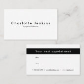 Elegant Modern Zwart-wit Afspraak Afsprakenkaartje (Voorkant / Achterkant)