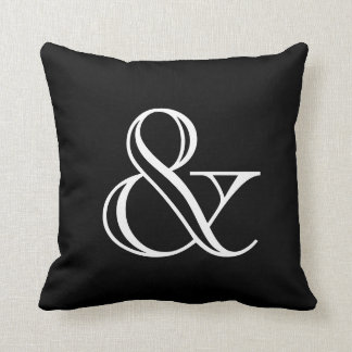 Elegant modern zwart wit ampersand-symbool kussen