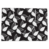 Elegant modern zwart-wit blad groot cadeauzakje (Achterkant)