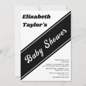 Elegant modern zwart-wit chique Baby shower Kaart (Voorkant)