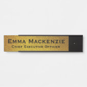 Elegant modern zwart-wit en gouden Kantoor deurbor Deurbordje (Voorkant)