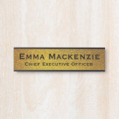 Elegant modern zwart-wit en gouden Kantoor deurbor Deurbordje (Voorkant)