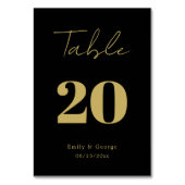 Elegant modern zwart-wit en goudkleurig chic Weddi Kaart (Voorkant)