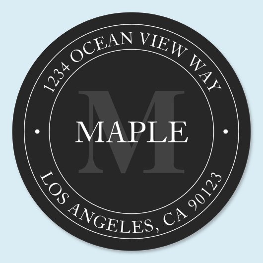 Elegant modern zwart wit en grijs ronde sticker