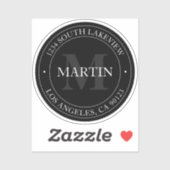 Elegant modern zwart wit en grijs sticker (Vel)