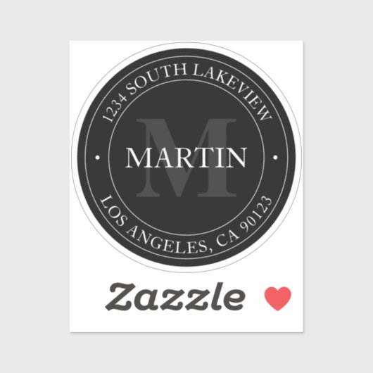 Elegant modern zwart wit en grijs sticker (Vel)