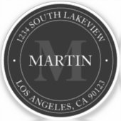 Elegant modern zwart wit en grijs sticker (Voorkant)