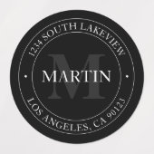 Elegant modern zwart wit en grijs | Waterdicht Labels (Design 1)