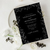 Elegant modern zwart-wit en minimaal lef-huwelijk kaart