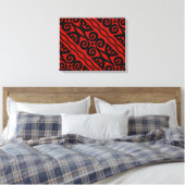 Elegant modern zwart-wit en rood-canvas wandkunst canvas afdruk (Insitu (Slaapkamer))