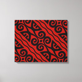 Elegant modern zwart-wit en rood-canvas wandkunst canvas afdruk