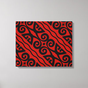 Elegant modern zwart-wit en rood-canvas wandkunst canvas afdruk