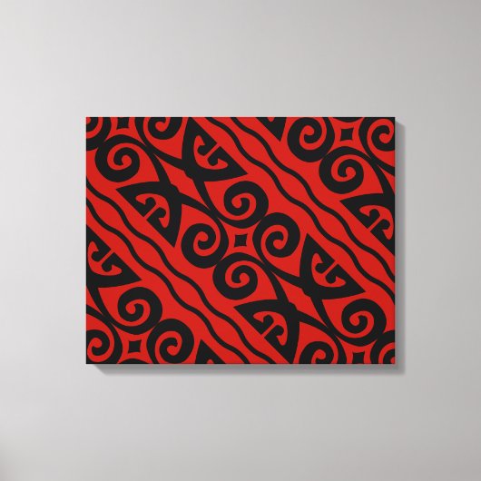 Elegant modern zwart-wit en rood-canvas wandkunst canvas afdruk (Voorkant)