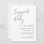 Elegant & modern zwart-wit Engagement party Kaart (Voorkant)