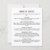 Elegant modern zwart-wit foto rouwprogramma (Achterkant)