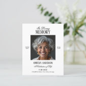 Elegant modern zwart-wit foto rouwprogramma (Staand voorkant)