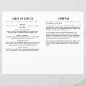 Elegant modern zwart-wit foto rouwprogramma (Achterkant)