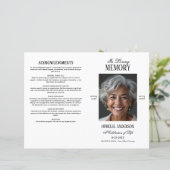 Elegant modern zwart-wit foto rouwprogramma (Staand voorkant)