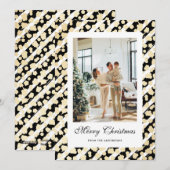 Elegant Modern Zwart Wit Foto Vrolijk Kerstfeest Feestdagenkaart (Voorkant / Achterkant)