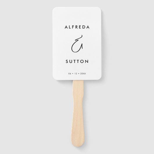 Elegant & Modern zwart-wit huwelijksprogramma Handwaaier (Voorkant)