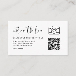 Elegant & Modern Zwart-wit Leg de liefde vast Informatiekaartje