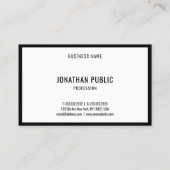 Elegant Modern Zwart Wit Minimalistische Sjabloon Visitekaartje (Achterkant)